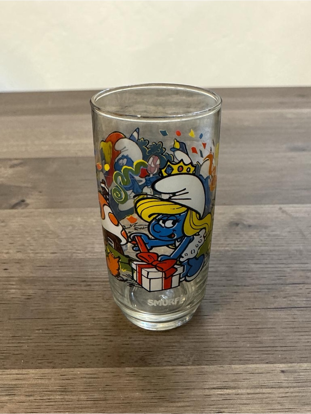 Vintage 1983 Peyo Smurfette Collectors Drinking Glass‎